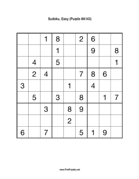 Sudoku - Easy A143 Printable Puzzle