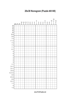 Nonogram - 20x30 - A149 Printable Puzzle