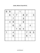 Sudoku - Medium A122 Print Puzzle