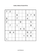 Sudoku - Medium A136 Print Puzzle