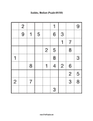 Sudoku - Medium A199 Print Puzzle