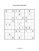 Sudoku - Medium A208 Print Puzzle