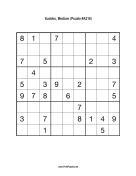 Sudoku - Medium A216 Print Puzzle
