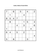 Sudoku - Medium A236 Print Puzzle