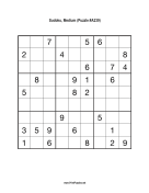 Sudoku - Medium A239 Print Puzzle
