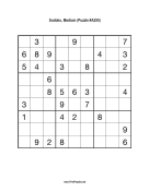 Sudoku - Medium A255 Print Puzzle