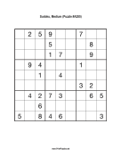 Sudoku - Medium A285 Print Puzzle
