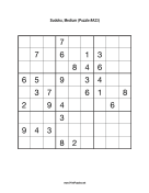 Sudoku - Medium A33 Print Puzzle