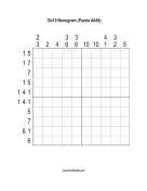 Nonogram - 10x10 - A54 Print Puzzle