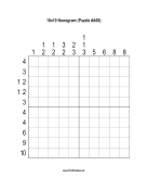 Nonogram - 10x10 - A68 Print Puzzle
