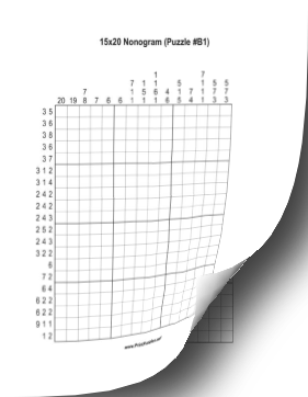 Printable Nonogram Book - 15x20 Printable Puzzle