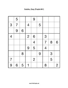 Printable Easy Sudoku on Easy Sudoku Easy Printable Sudoku Puzzles 105 108  Print And Solve