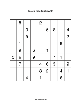 Sudoku - Easy A202 Printable Puzzle