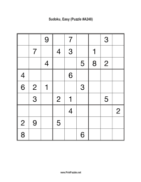Sudoku - Easy A248 Printable Puzzle