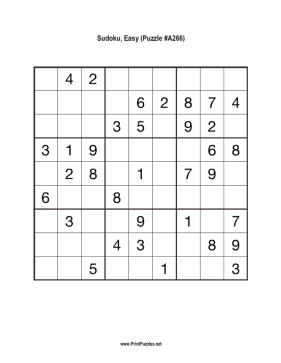 Sudoku - Easy A266 Printable Puzzle