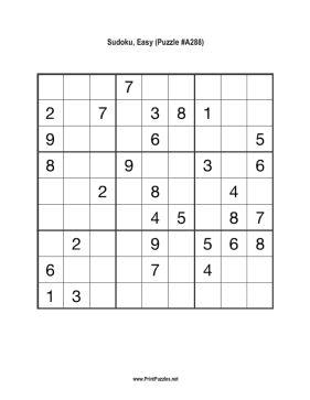 Sudoku - Easy A288 Printable Puzzle
