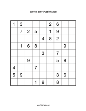 Sudoku - Easy A323 Printable Puzzle