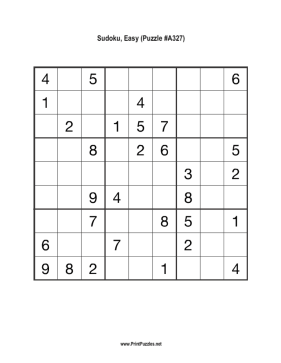 Sudoku - Easy A327 Printable Puzzle