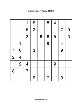 Sudoku - Easy A328 Printable Puzzle