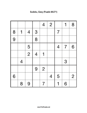 Sudoku - Easy A371 Printable Puzzle