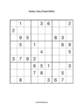 Sudoku - Easy A423 Printable Puzzle