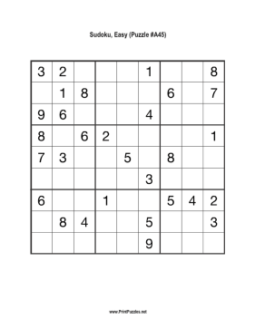 Sudoku - Easy A45 Printable Puzzle