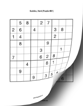 Printable Sudoku Book - Hard Printable Puzzle