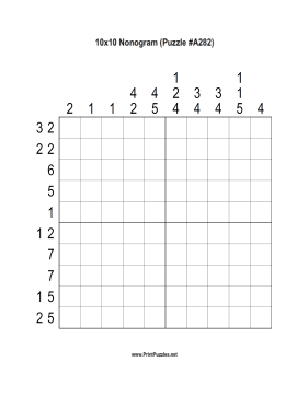 Nonogram - 10x10 - A282 Printable Puzzle