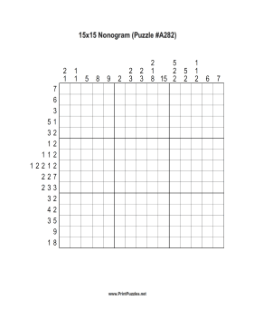 Nonogram - 15x15 - A282 Printable Puzzle