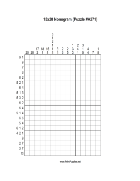 Nonogram - 15x20 - A271 Printable Puzzle