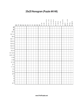 Nonogram - 25x25 - A148 Printable Puzzle