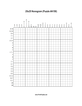 Nonogram - 25x25 - A150 Printable Puzzle