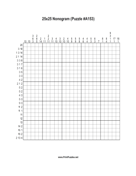 Nonogram - 25x25 - A153 Printable Puzzle