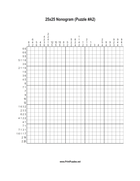 Nonogram - 25x25 - A2 Printable Puzzle