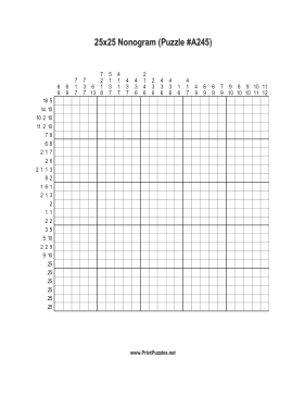 Nonogram - 25x25 - A245 Printable Puzzle