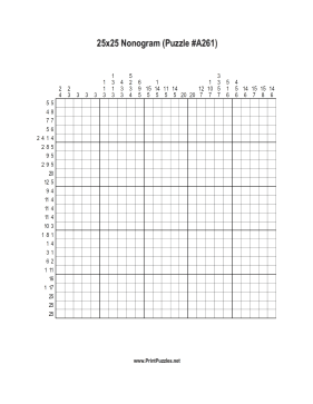 Nonogram - 25x25 - A261 Printable Puzzle