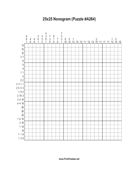 Nonogram - 25x25 - A264 Printable Puzzle