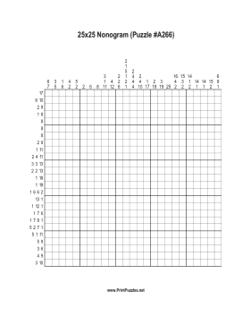 Nonogram - 25x25 - A266 Printable Puzzle