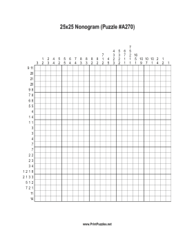 Nonogram - 25x25 - A270 Printable Puzzle