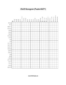 Nonogram - 25x25 - A271 Printable Puzzle