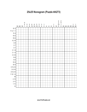 Nonogram - 25x25 - A273 Printable Puzzle