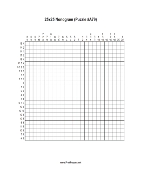 Nonogram - 25x25 - A79 Printable Puzzle