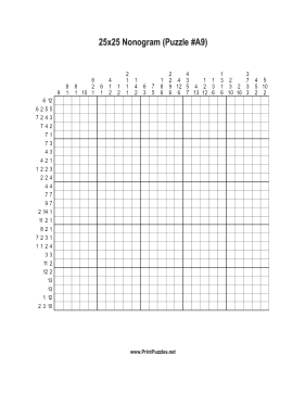 Nonogram - 25x25 - A9 Printable Puzzle