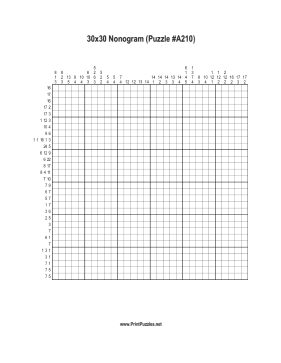 Nonogram - 30x30 - A210 Printable Puzzle