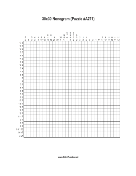 Nonogram - 30x30 - A271 Printable Puzzle