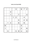 Sudoku - Hard A400 Print Puzzle
