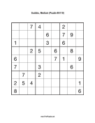 Sudoku - Medium A110 Print Puzzle