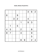 Sudoku - Medium A13 Print Puzzle