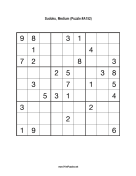 Sudoku - Medium A152 Print Puzzle