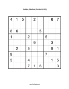 Sudoku - Medium A205 Print Puzzle